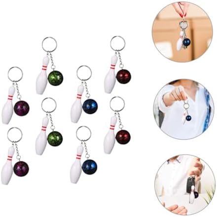 8pcs Bowling Keychains Sports Themed Keyring Packs for Parties