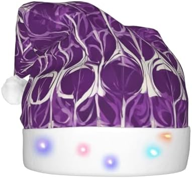QinZheng Purple Pattern 02 LED Santa Hat for Adults