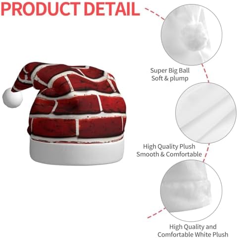 QinZheng Brick Red Santa Hat with Personalized Design