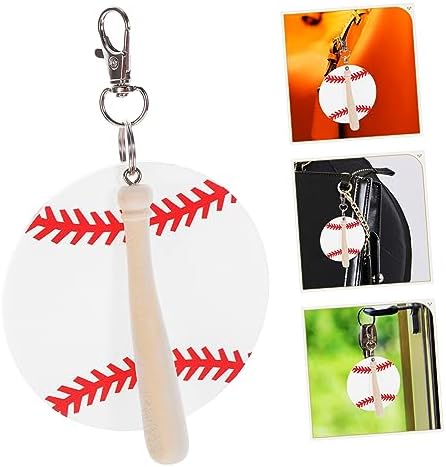 VALICLUD 2pcs Baseball Themed Durable Acrylic Keychains