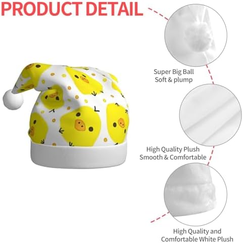 QINZHENG Personalized Santa Hat with Yellow Chicken Print