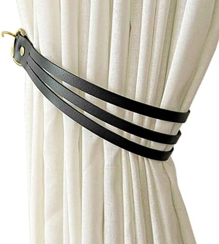 Elegant Leather Curtain Tiebacks 2 Pcs Holdback Ropes Black