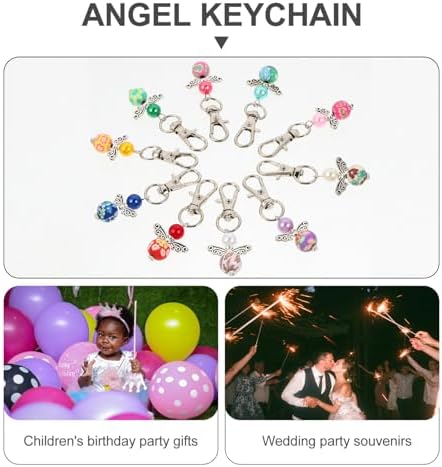 Guardian Angel Keychain Set 10pcs Beaded Keyrings for Gifts