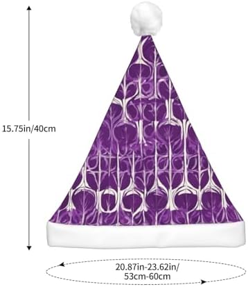 QinZheng Purple Pattern 02 LED Santa Hat for Adults
