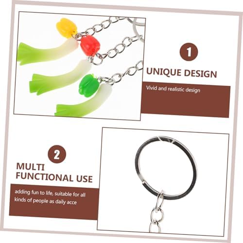 PRETYZOOM 3pcs Realistic Vegetable Keychain Set
