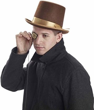 Rubies Adult Steampunk Bell Topper Costume Top Hat Brown