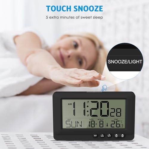 AMIR Travel Alarm Clock with LCD Display and Dual Alarms