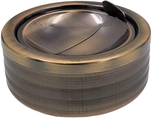 Smokeless Metal Ashtray with Lid Cover - Gold Rose Gold Silver