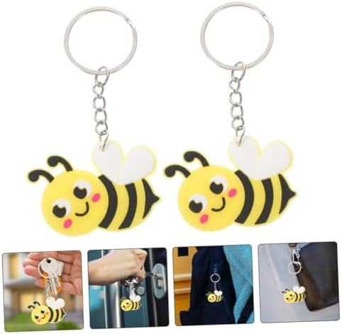 VICASKY 20pcs Bee Keyrings Cute Spring Themed Backpack Charms Party Favors