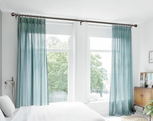 KAMANINA Curtain Rods 32-58 Inches Antique Bronze Single Rod