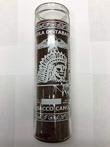 Indian Tobacco Scented Brown Pillar Candle in Glass 1