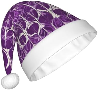 QINZHENG Purple Pattern Santa Hat for Women