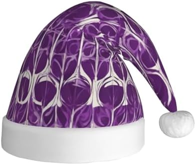 QINZHENG Purple Pattern Santa Hat for Women
