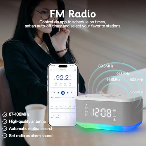 Fansbe Smart Bluetooth Alarm Clock Radio with Night Light