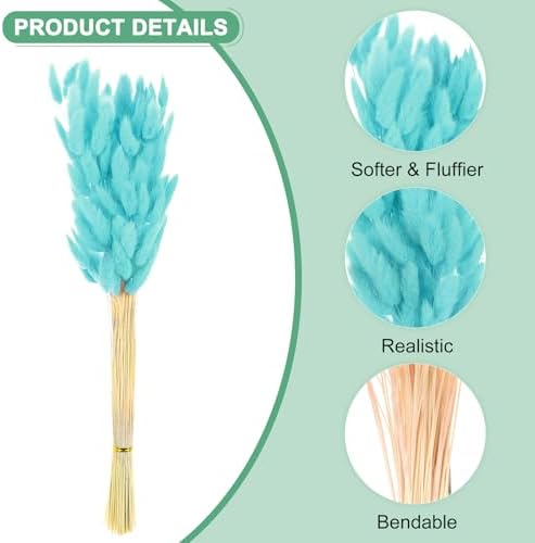 180-Pack Blue Fluffy Bunny Tail Grass Decor