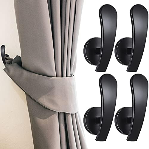 Furge 4 Piece Curtain Holdback Set Black