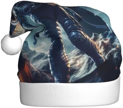 QINZHENG Galaxy Print Santa Hat for Women