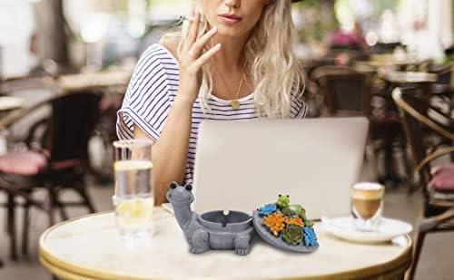 Turtle Lazy Frog Ashtray with Lid Set