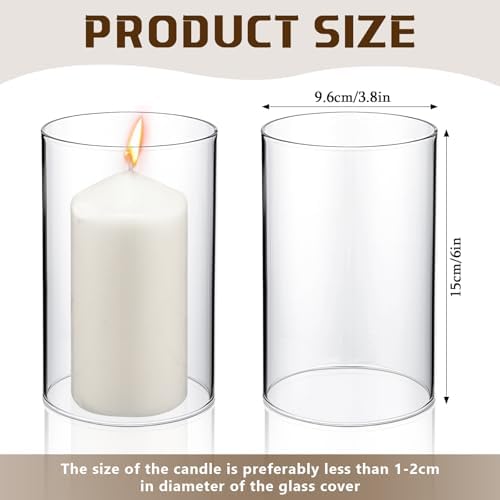 Yaomiao 6 Pcs Hurricane Glass Candle Holders