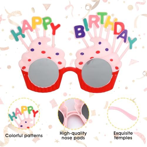 12 Pcs Birthday Sunglasses Funny Photo Booth Props for Adults