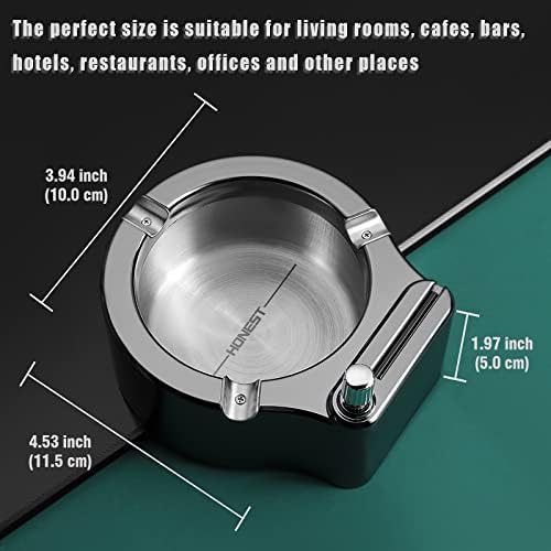 YUSUD Large Cigarette Ashtray with Match Lighter