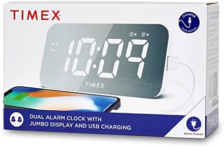Timex Digital Alarm Clock with USB Charger and Large Display