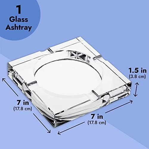Juvale Glass Crystal Ashtray with 4 Slots for Cigars