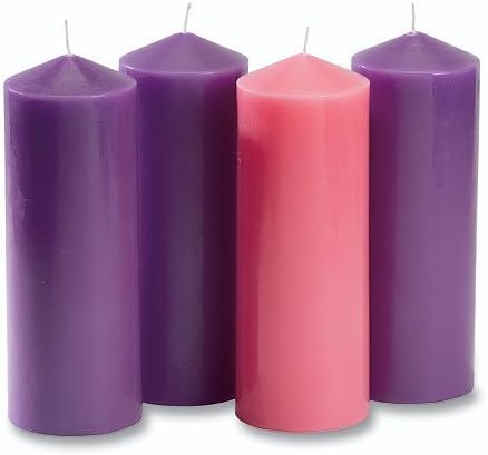 Purple Advent Pillar Candle Set of 4