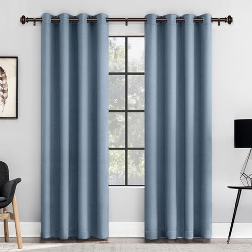SIMEWIN Bronze Curtain Rods 28-48 Inches Adjustable Classic Finials