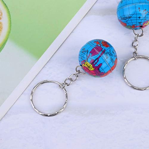 12Pcs Tinplate Globe Keychains with Mini World Planets