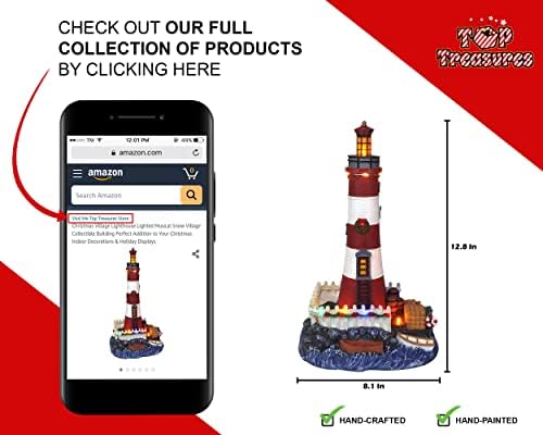 Christmas Village Lighthouse Resin Collectible