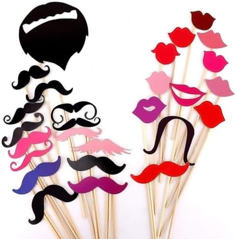 58 Piece Photo Booth Prop Set with Funny Costumes and Hats