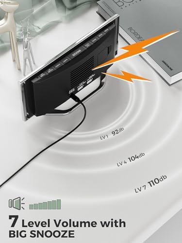 PPLEE 87 LED Mirror Alarm Clock with Dual Alarms