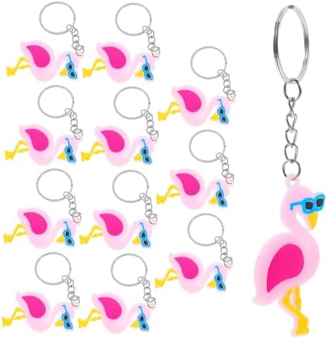Garneck 12 Pcs Cute Flamingo Keychains