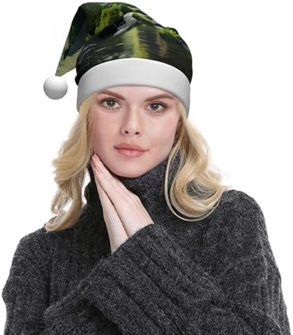 Personalized Santa Hat with Cliff Moss Print for Women