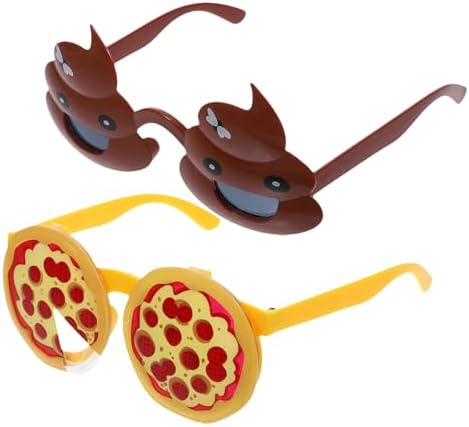 LOGOFUN 6PCS Novelty Pizza Poop Glasses Funny Photo Props