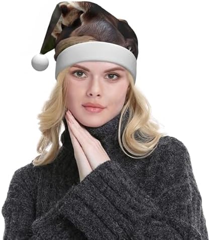 Cherry Blossom Print Christmas Santa Hat for Adults