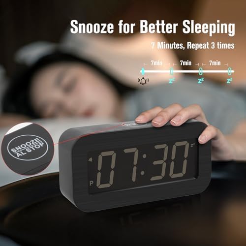 Digital Alarm Clock with Battery and USB Charging