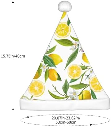 QINZHENG Personalized Santa Hat with Fresh Tropical Lemons Print