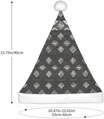 Classic Grey Tribal Santa Hat Set for Adults