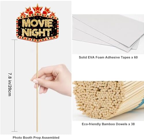 Movie Night Photo Booth Props Hollywood Theme Decorations