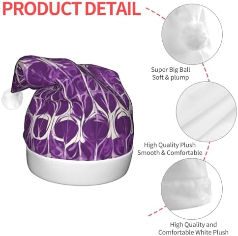 QinZheng Purple Pattern 02 LED Santa Hat for Adults