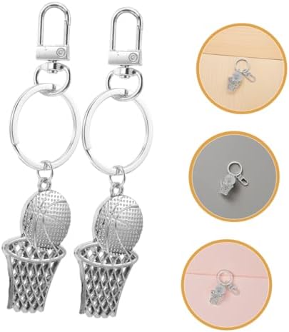 2Pcs Durable Basketball Keychain Pendant for Sports Fans