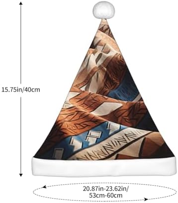 QINZHENG Native Pattern Print Santa Hat for Women