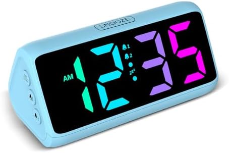 Netzu Loud Alarm Clock with RGB Display and 2 Alarms