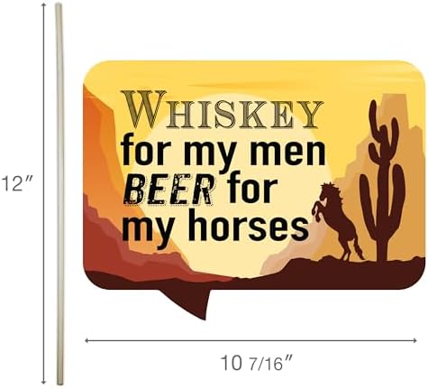 Whiskey Party Photo Booth Props Kit - 10pcs