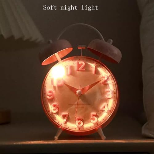 Double Bell Alarm Clock with Loud Ringing and Silent Movement