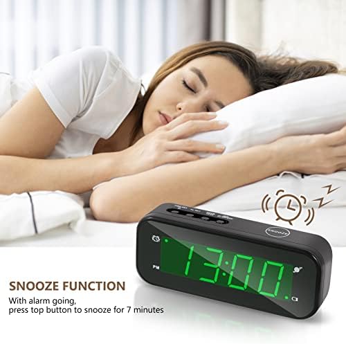 Small Digital Travel Alarm Clock with Snooze and Adjustable Brightness