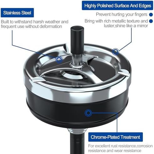 Reliancer Floor Standing Ashtray with Spinning Lid