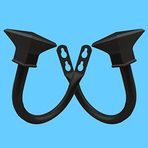 2Pcs Square Metal Curtain Holdbacks with Screws Black